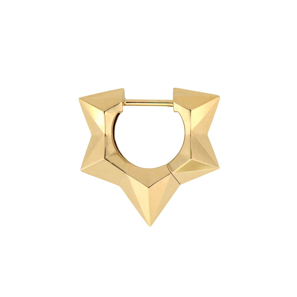 Small or Large Puffy Spike Star Hoop Earrings