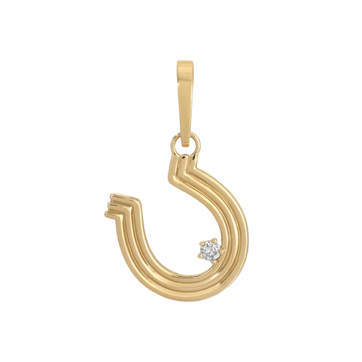 Groovy Diamond Horseshoe Hinged Charm