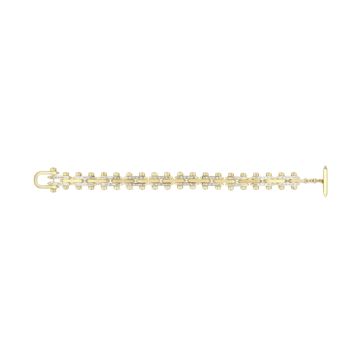 Gold Diamond Track Bracelet