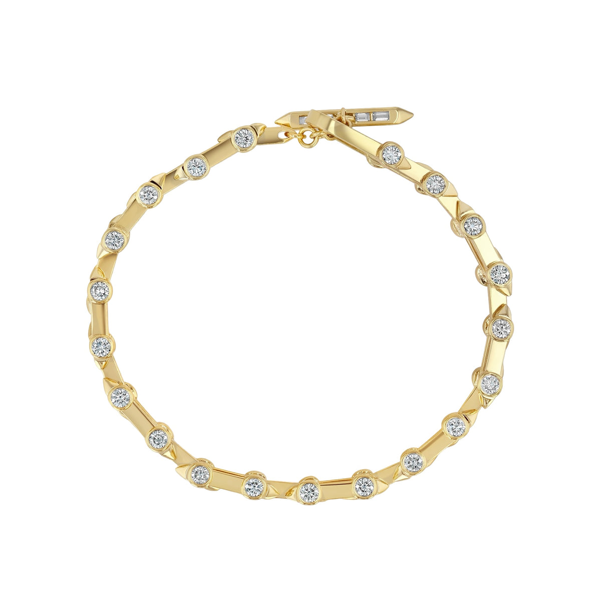 Gold Diamond Track Bracelet