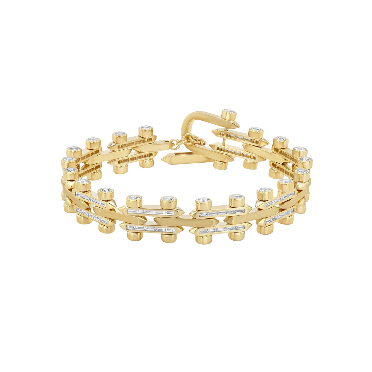 Gold Diamond Track Bracelet