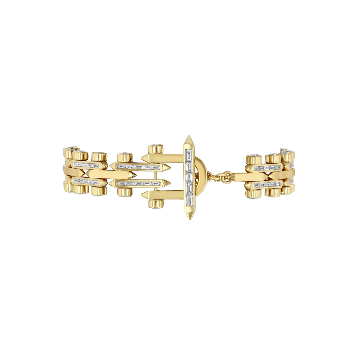 Gold Diamond Track Bracelet