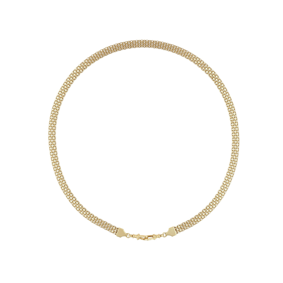 Narrow Gold Mesh Chain Necklace
