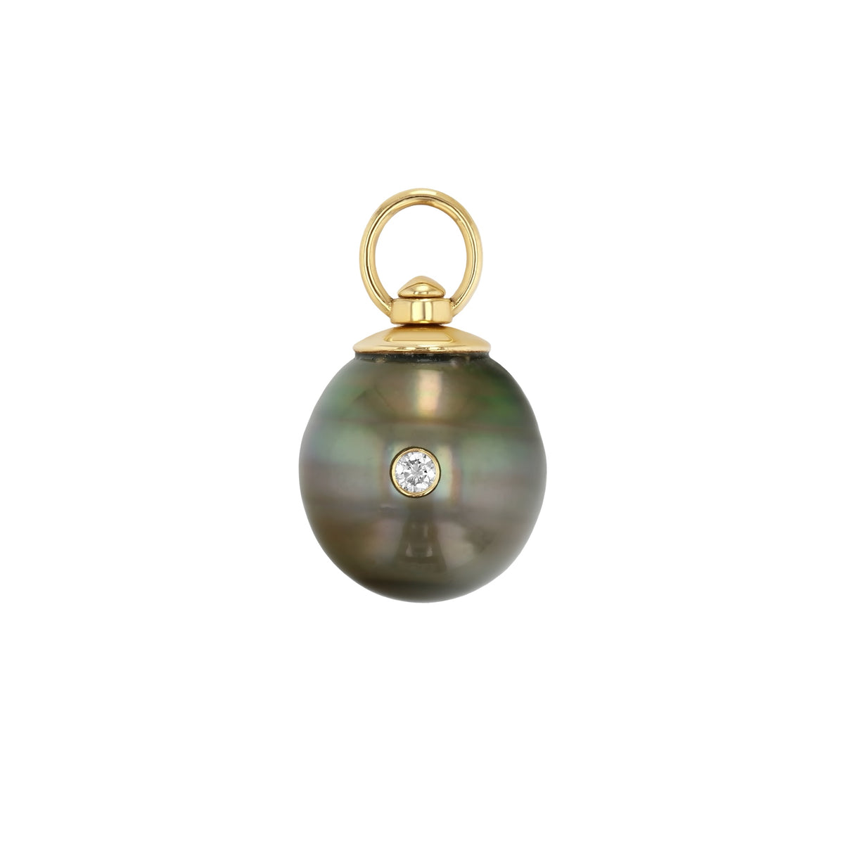 Tahitian Pearl 8 Ball Swivel Charm