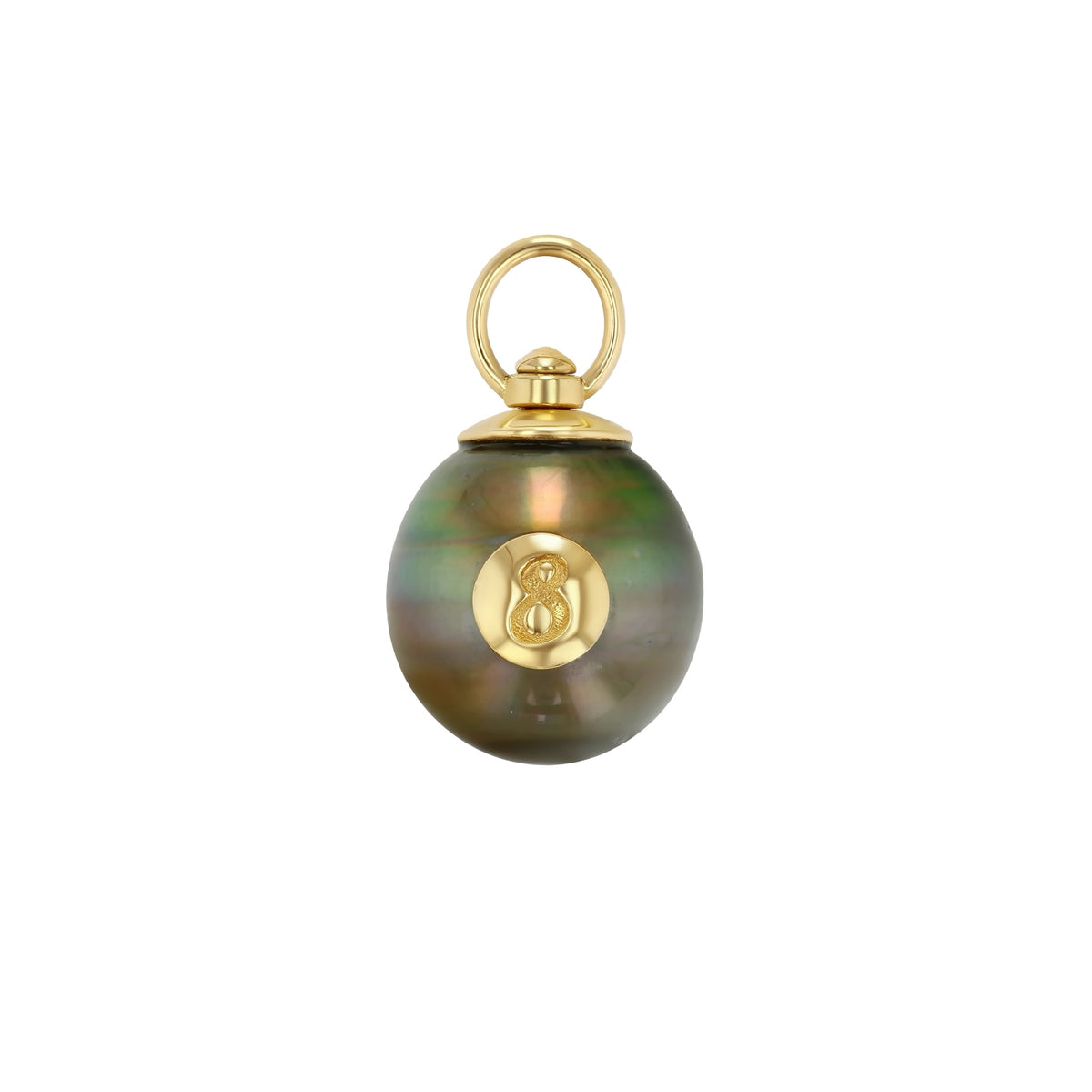 Tahitian Pearl 8 Ball Swivel Charm