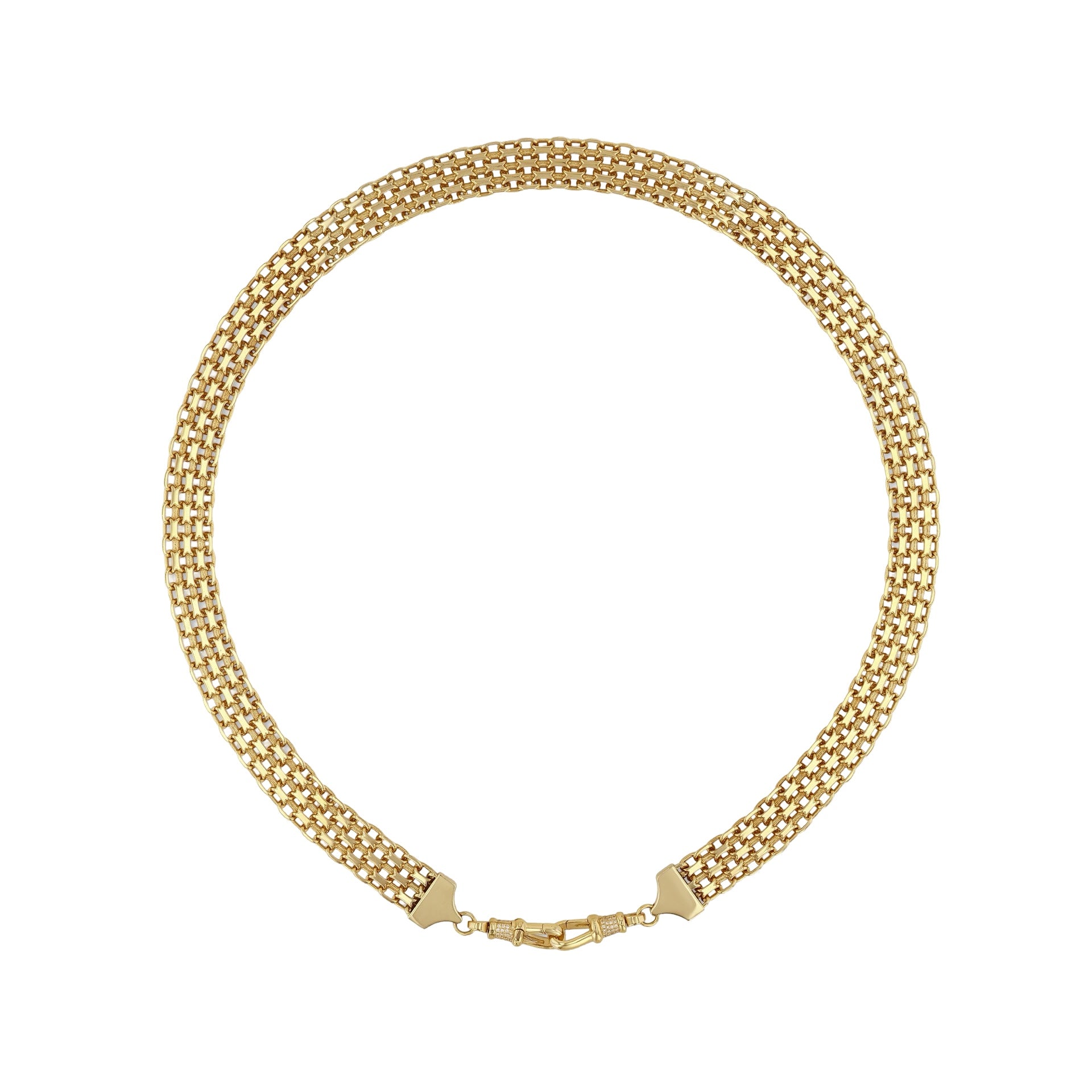 Wide Gold Mesh Chain Necklace