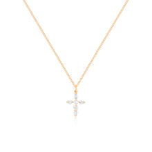 Prong Set Diamond Cross Necklace