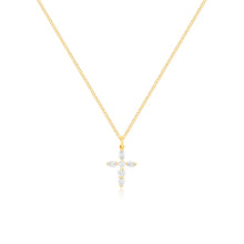 Prong Set Diamond Cross Necklace