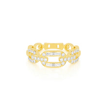 Graduated  Baguette & Pave Diamond Chain Ring