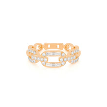 Graduated  Baguette & Pave Diamond Chain Ring