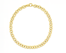 Fancy Gold Link Italian Chain Necklace with Enhancer Clasp