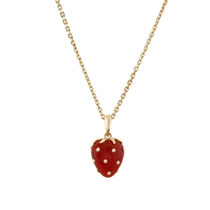 Petite Strawberry Agate Charm Necklace