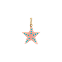 Turquoise & Pink Opal Starfish Charm Necklace