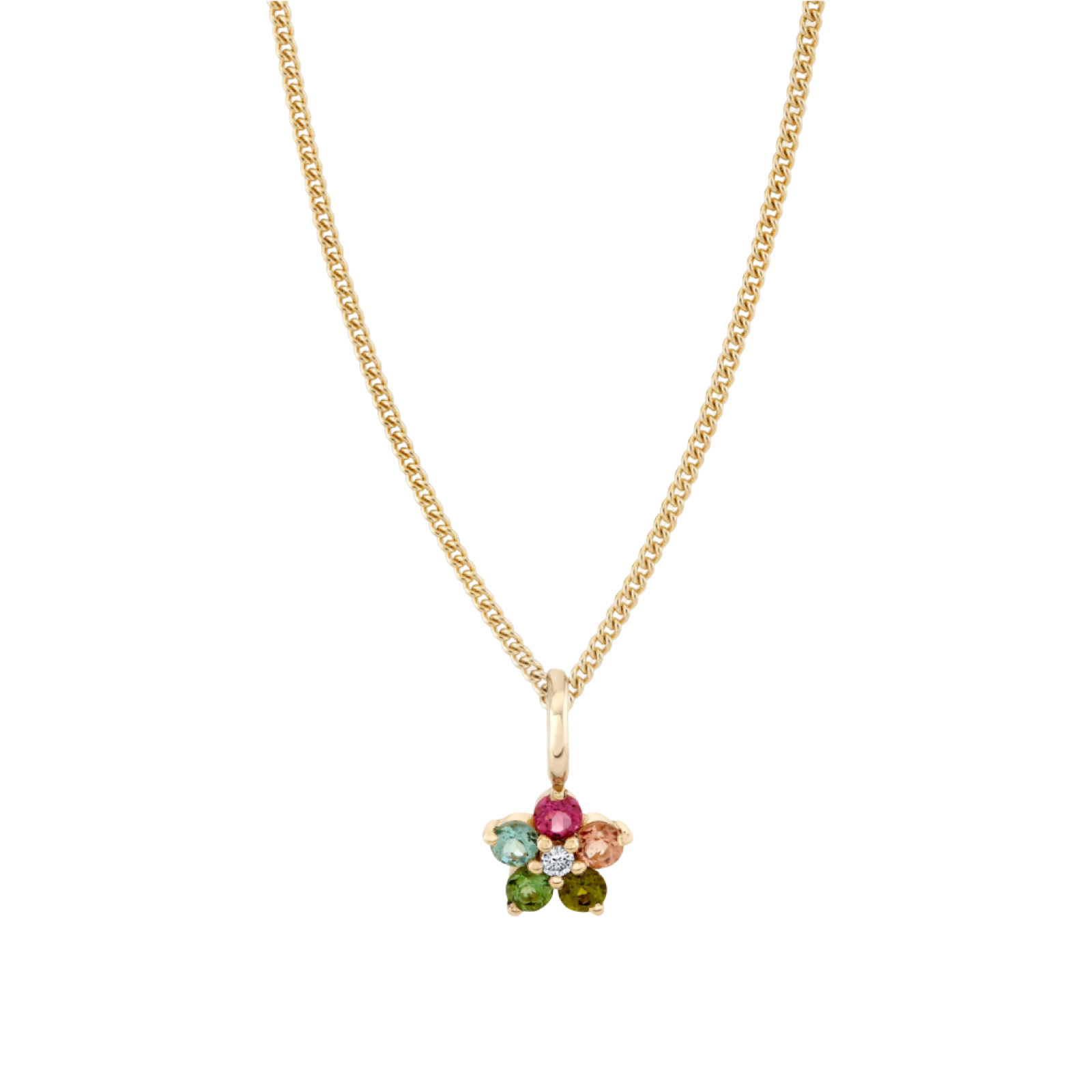 Tourmaline & Diamond or Turquoise Aurora Charm Necklace