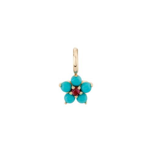 Tourmaline & Diamond or Turquoise Aurora Charm Necklace