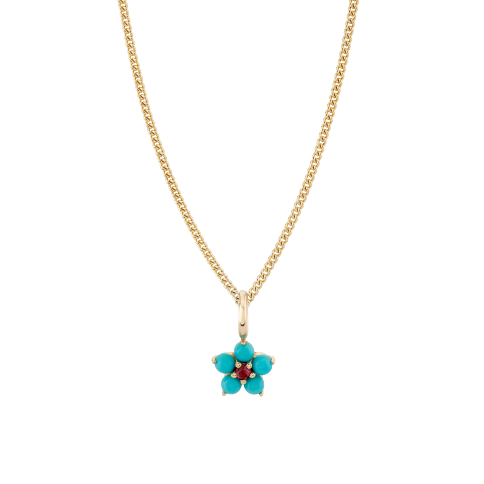 Tourmaline & Diamond or Turquoise Aurora Charm Necklace