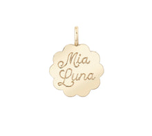 Personalized Scalloped Edge Pendant Necklace