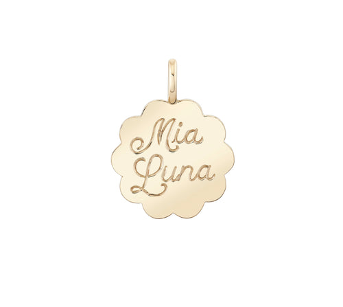 Personalized Scalloped Edge Pendant Necklace