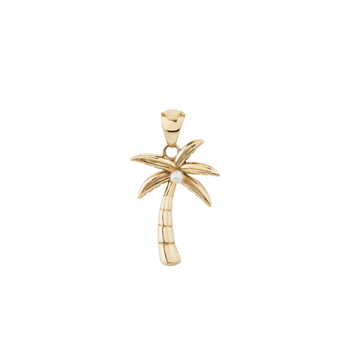Pearl Palm Tree Paradise Charm Necklace