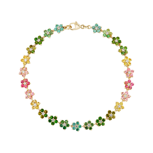 Tourmaline & Diamond Bracelet Aurora Flower Bracelet