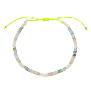 Agate and White Jade Beaded Necklace