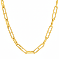 Flat Mariner Link Gold Chain Necklace - 14k yellow gold