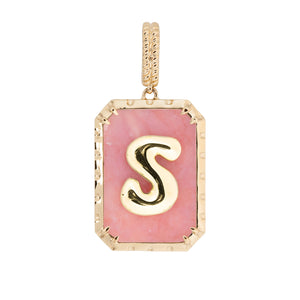 Gold & Gemstone Mini Letter Charm Pendant