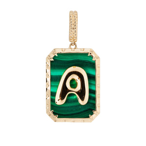 Gold & Gemstone Mini Letter Charm Pendant