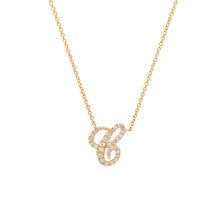 Mini Script Diamond Initial Necklace