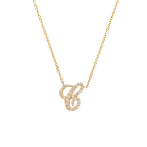 Mini Script Diamond Initial Necklace