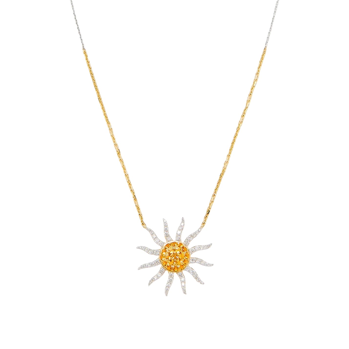 Citrine & Diamond Soleil Sun Necklace