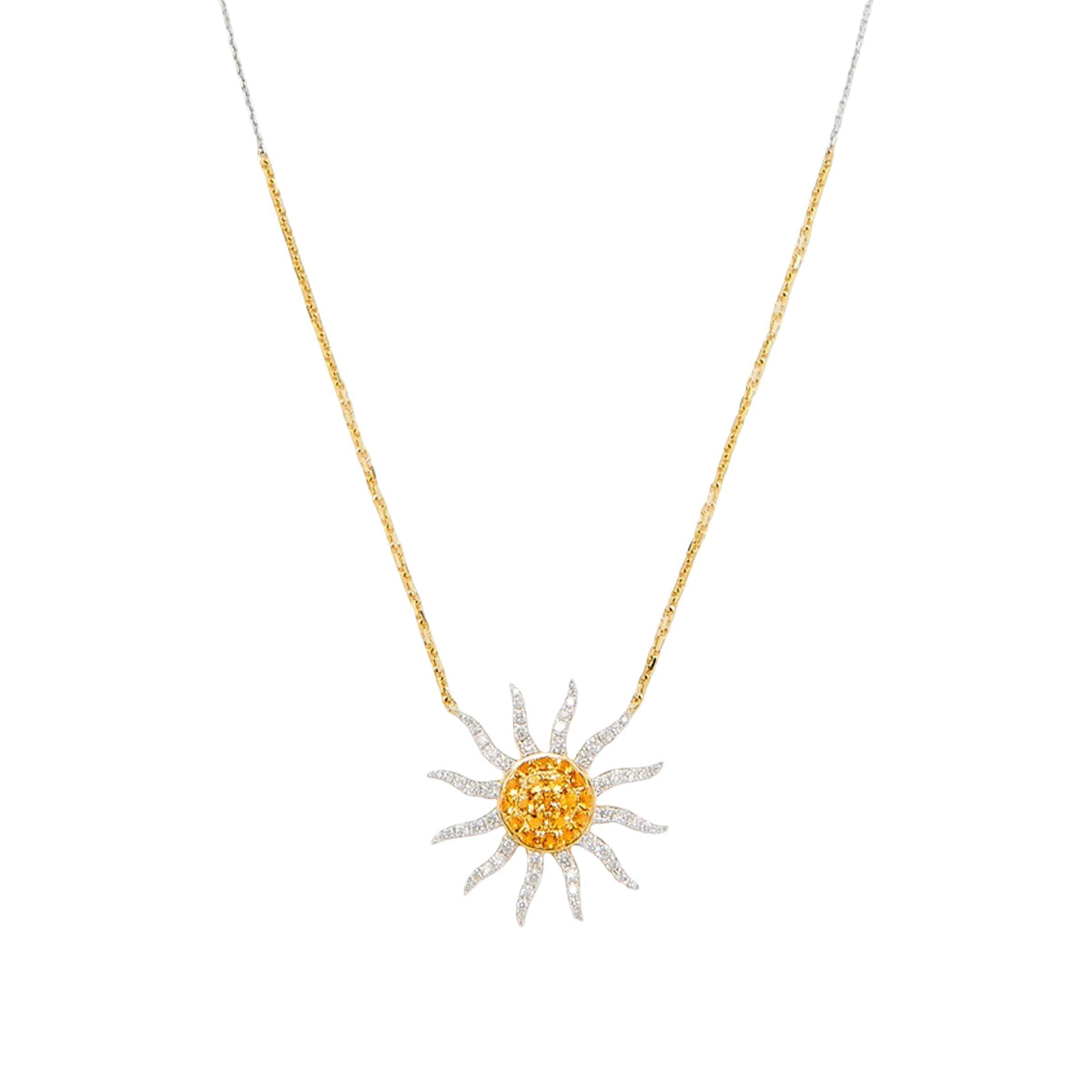 Citrine & Diamond Soleil Sun Necklace