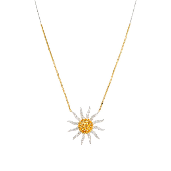 Citrine & Diamond Soleil Sun Necklace