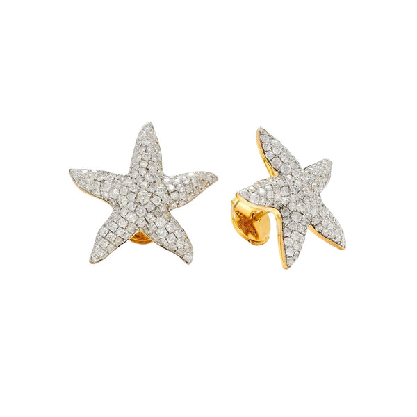 Maxi Diamond Starfish Statement Earrings