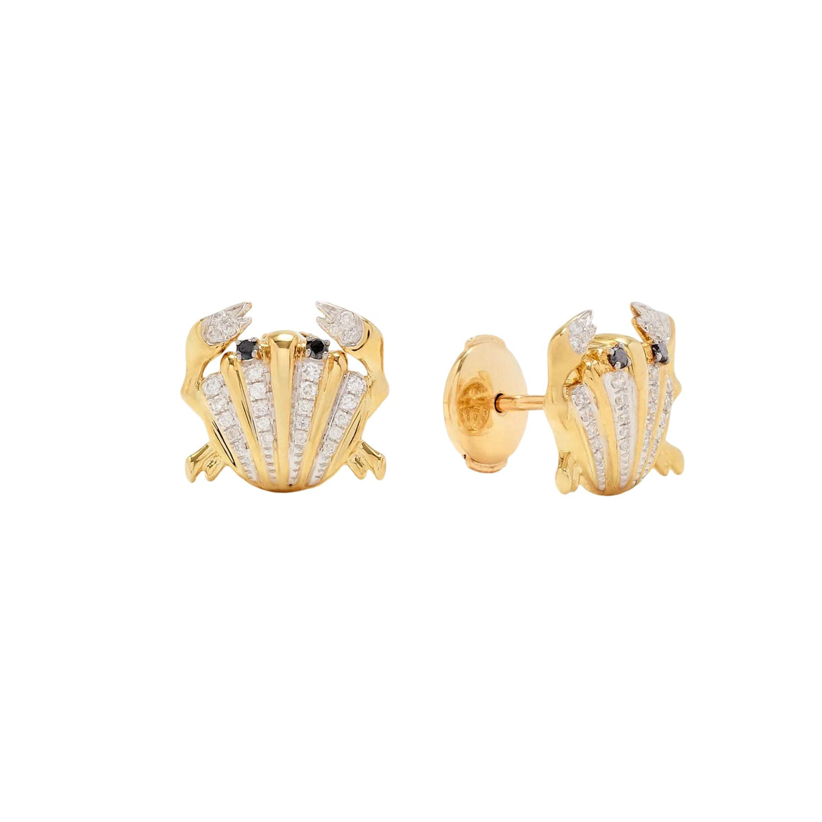 Gemstone or Gold & Diamond Mini Crab Earrings