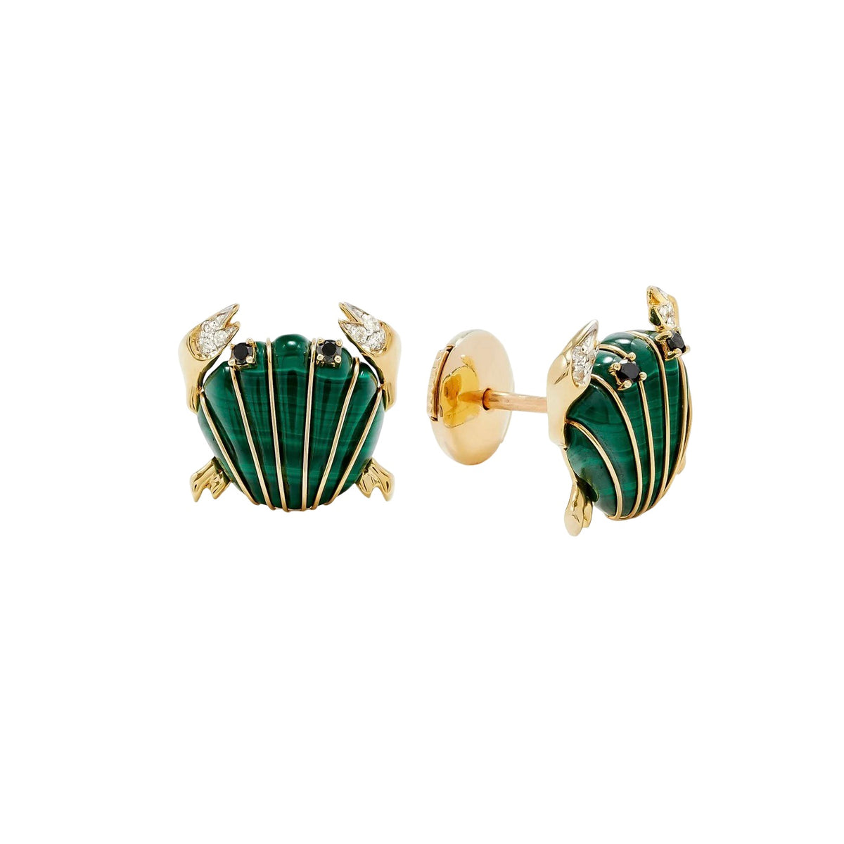 Gemstone or Gold & Diamond Mini Crab Earrings