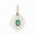 Small Moonstone Shell with Oval Emerald & Diamond Bail
