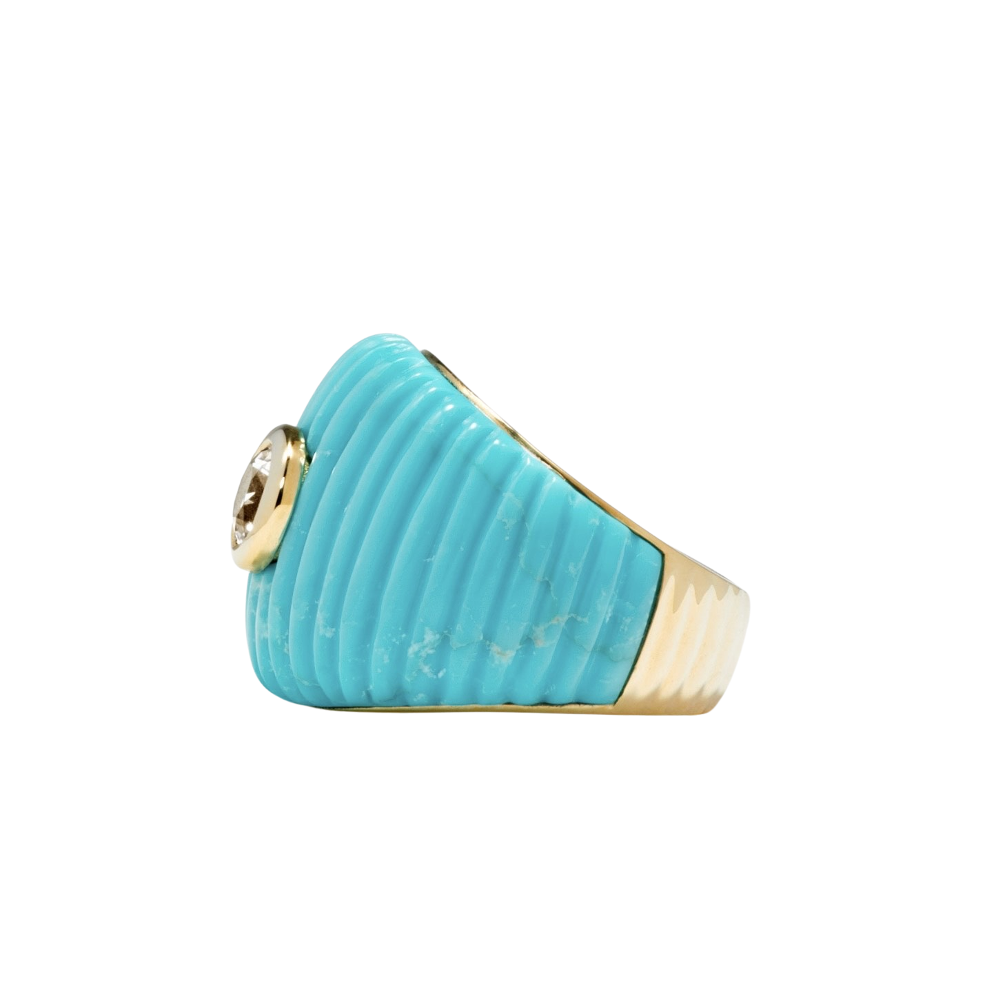 Maxi Berlingot Fluted Dome Ring & Topaz Bezel