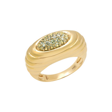 Fluted Gemstone or Diamond Current Ring