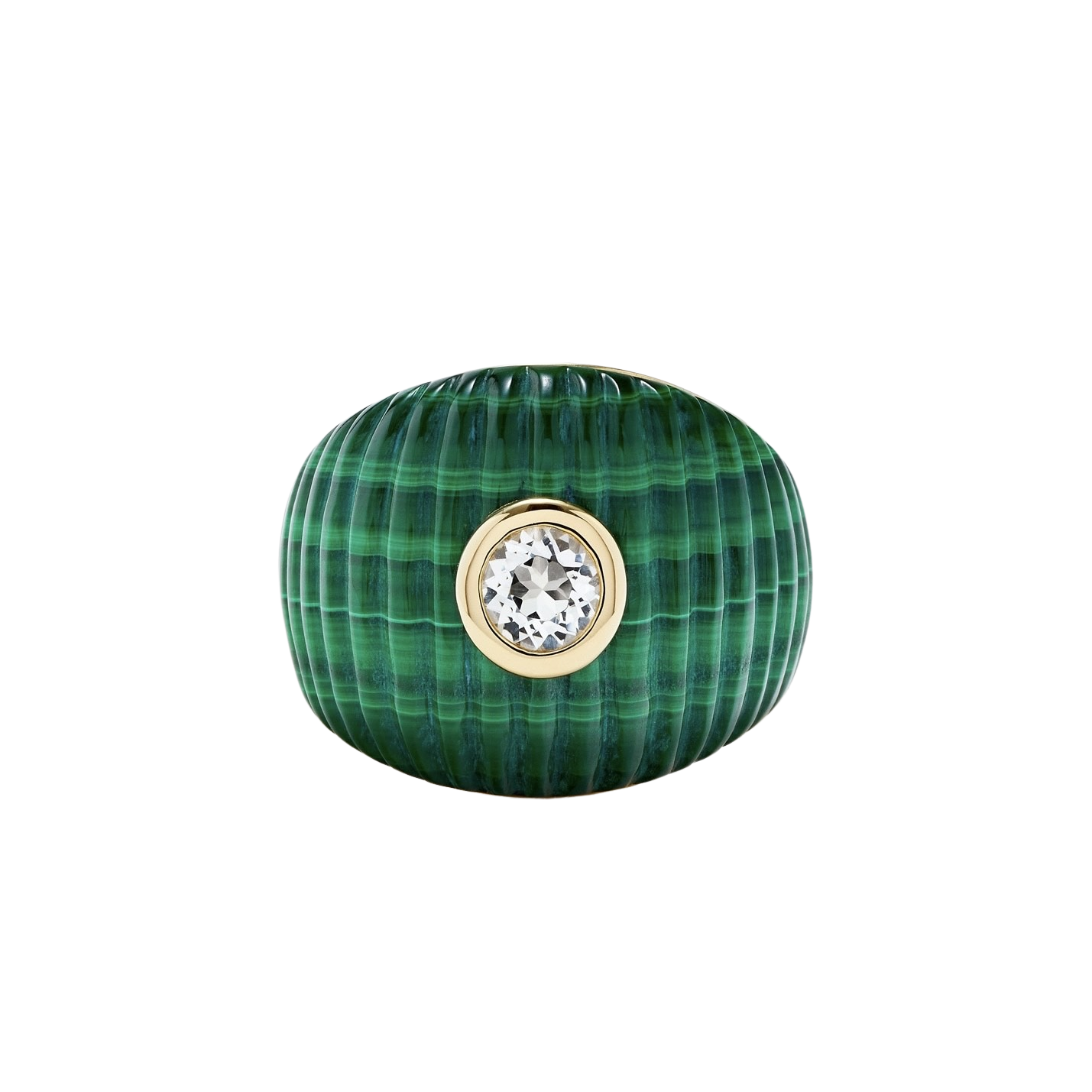 Maxi Berlingot Fluted Dome Ring & Topaz Bezel