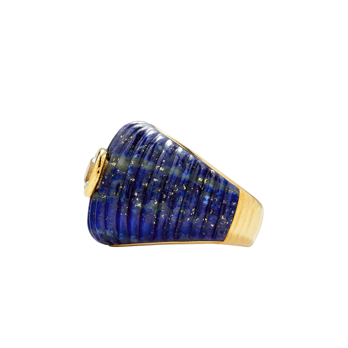 Maxi Berlingot Fluted Dome Ring & Topaz Bezel