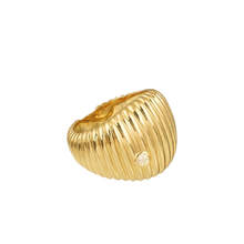 Maxi Berlingot Diamond Bezel Fluted Gold Dome Ring