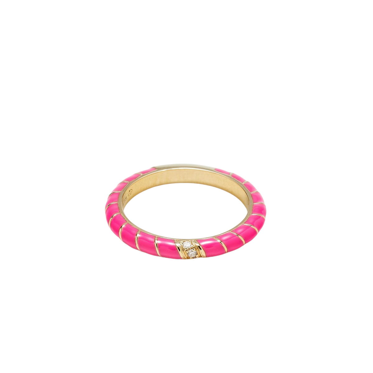 Mini Enamel & Diamond Twisted Candy Eternity Band Ring