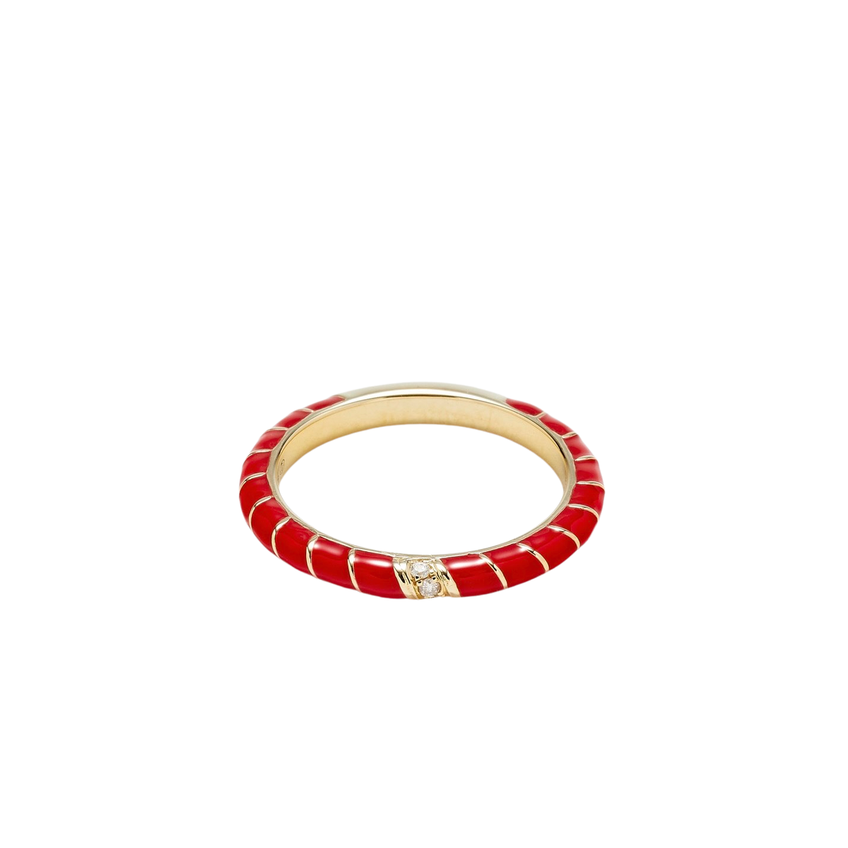 Mini Enamel & Diamond Twisted Candy Eternity Band Ring