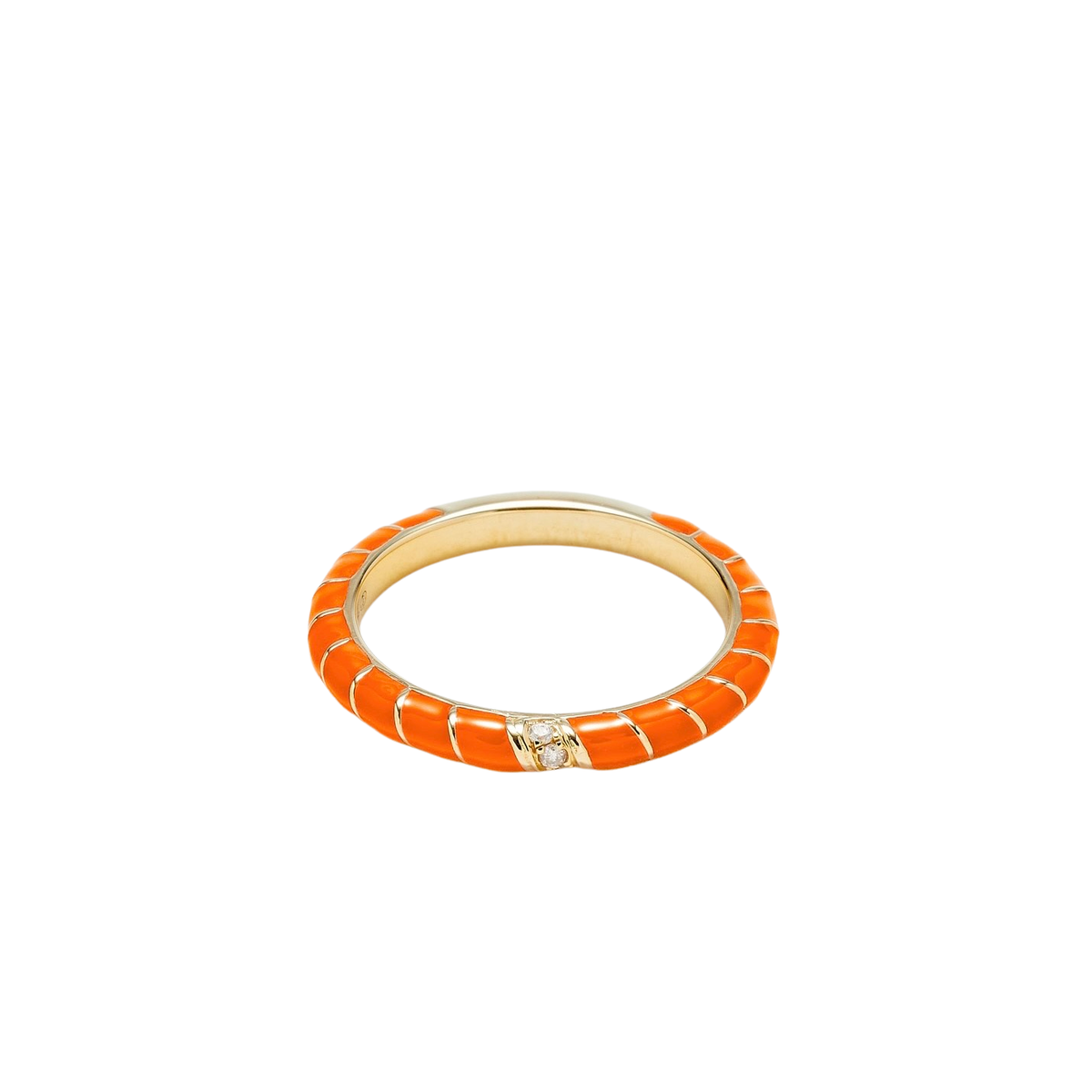 Mini Enamel & Diamond Twisted Candy Eternity Band Ring