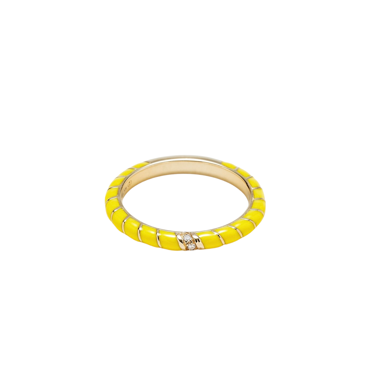 Mini Enamel & Diamond Twisted Candy Eternity Band Ring