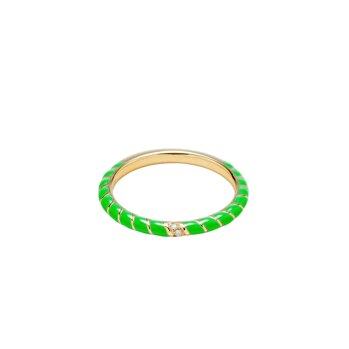 Mini Enamel & Diamond Twisted Candy Eternity Band Ring