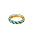 Enamel & Diamond Twisted Candy Eternity Band Ring