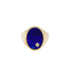 Precious Oval Signet Ring with Diamond Bezel