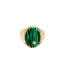 Precious Oval Signet Ring with Diamond Bezel